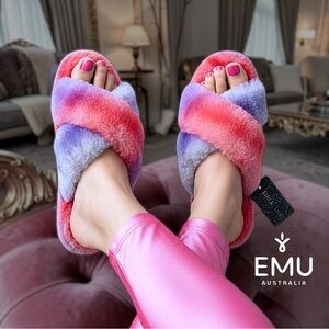 EMU Australia Women’s Mayberry Sheepskin TRI1 Coral Purple Slippers Sz 6